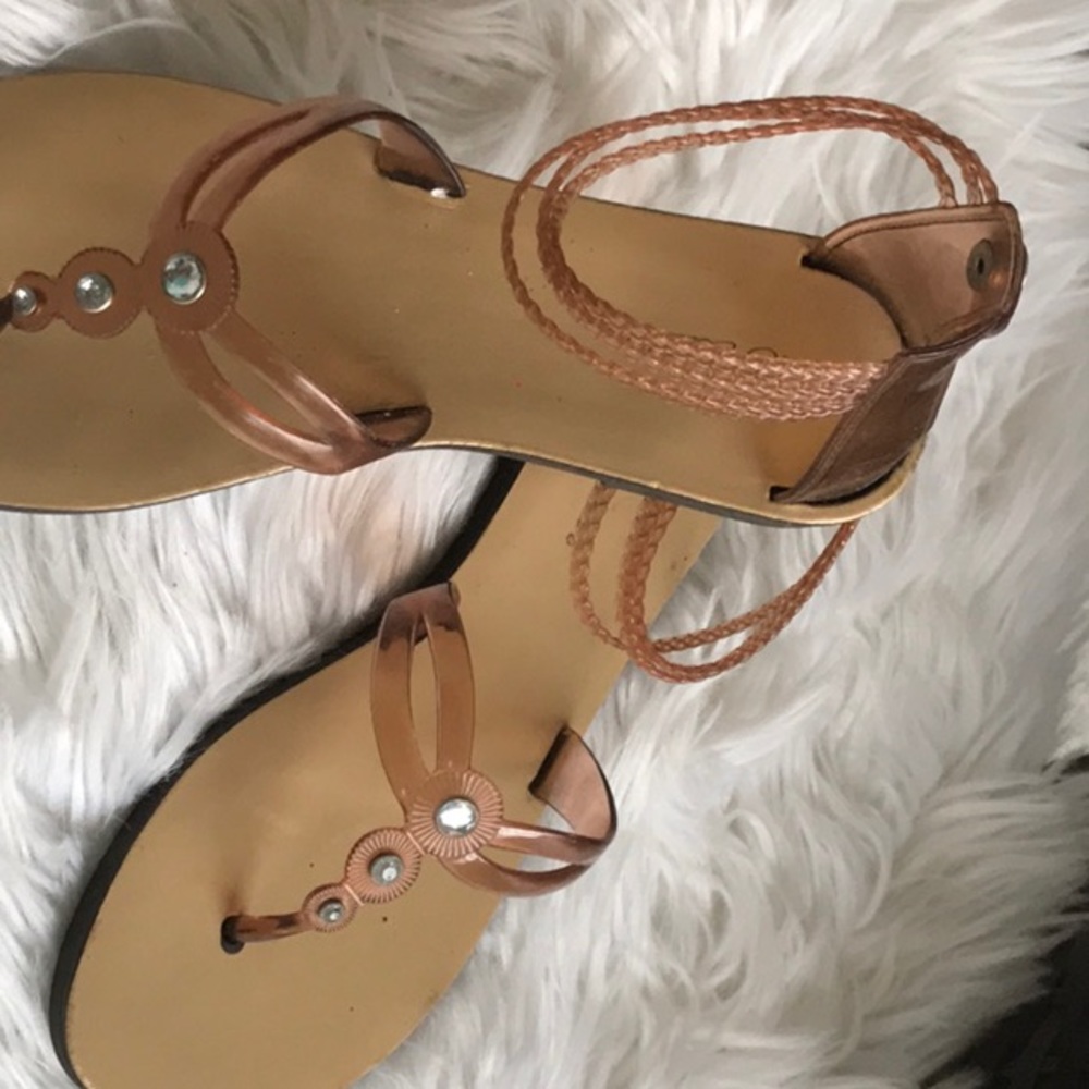 Brown sandals leather with jel plastic